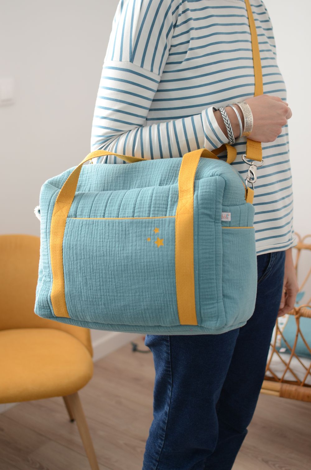 Sac à langer/sac de voyage Collection 'Sous-marins' Vert Celadon – Image 3