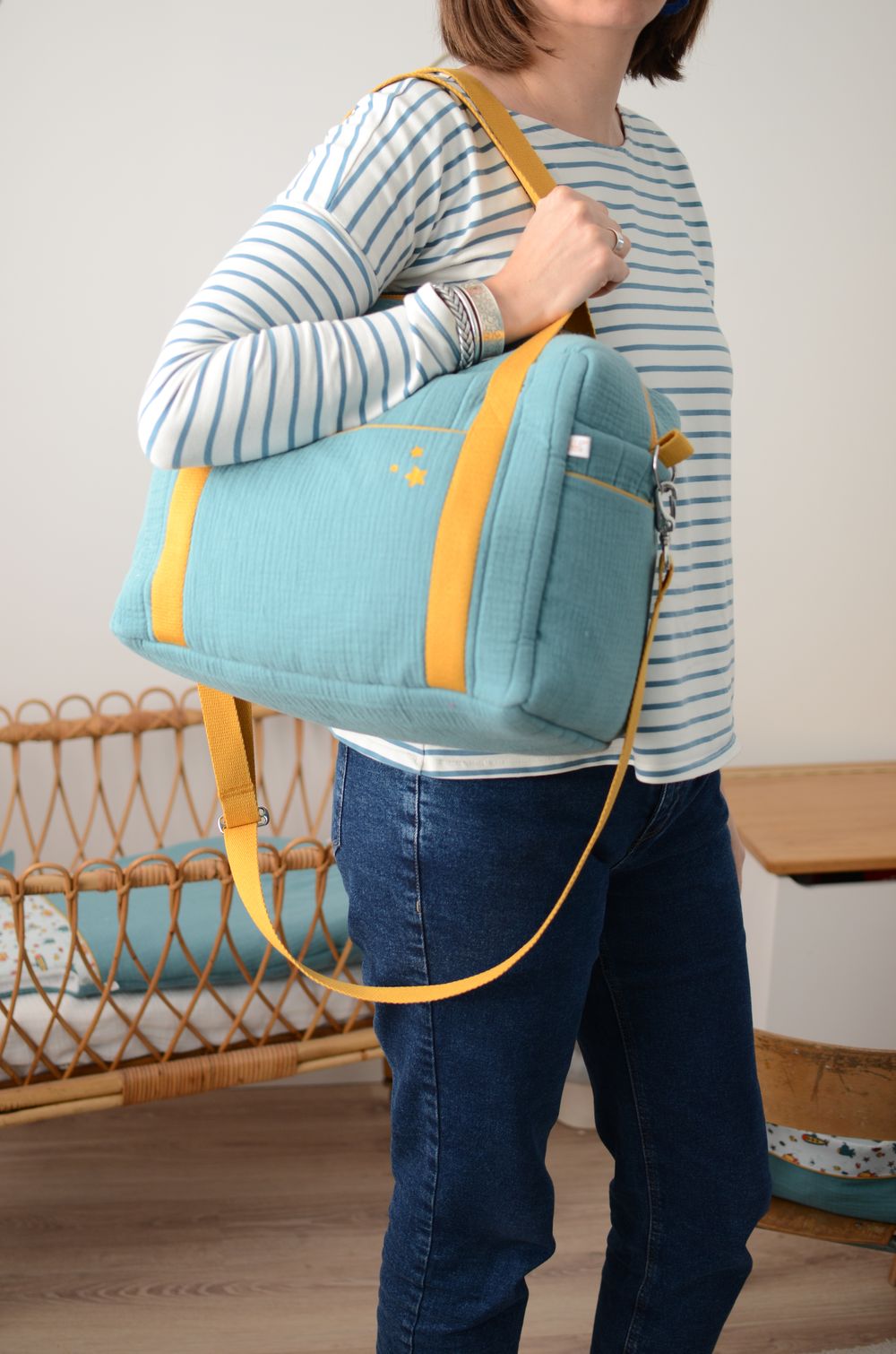 Sac à langer/sac de voyage Collection 'Sous-marins' Vert Celadon – Image 4