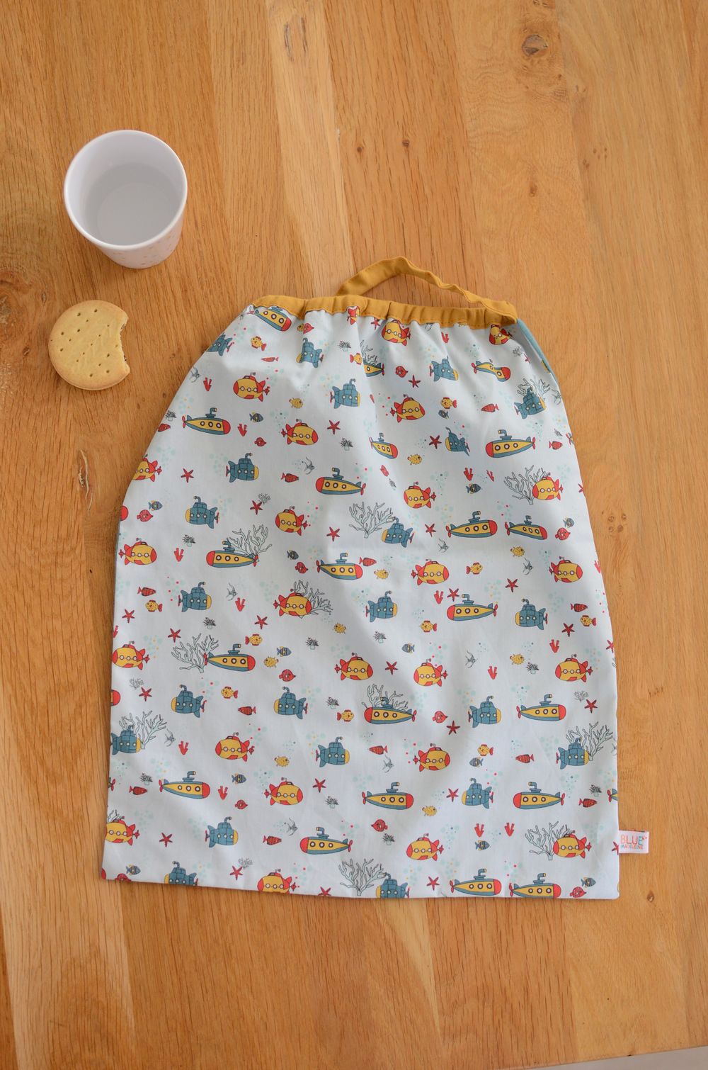 Serviette de cantine Collection "Sous-marins" Vert Céladon – Image 2