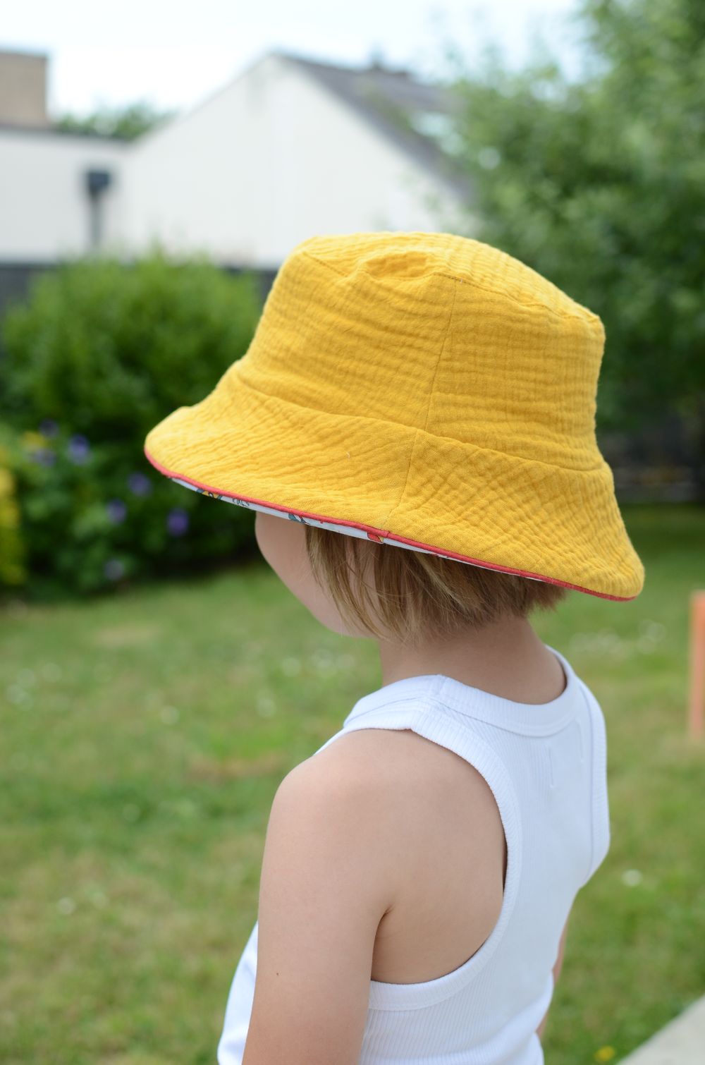 Bob enfant réversible Collection 'Sous-marins' Moutarde